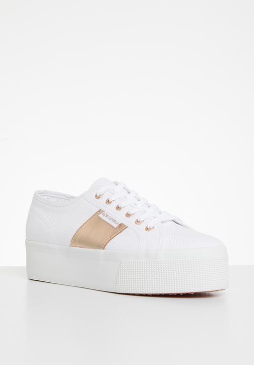 SUPERGA - 2790 Platform metallic nappa window - aui white rose pink