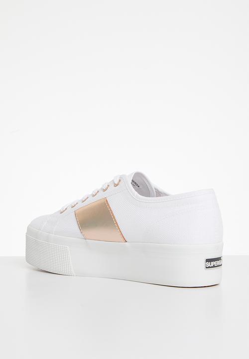 SUPERGA - 2790 Platform metallic nappa window - aui white rose pink