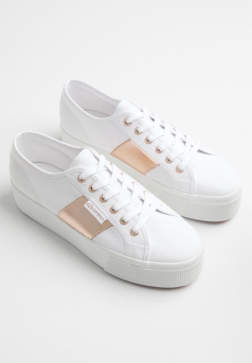 SUPERGA - 2790 Platform metallic nappa window - aui white rose pink