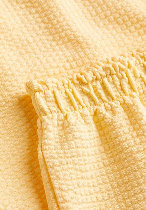 H&M - 2 Piece waffled jersey set - light yellow