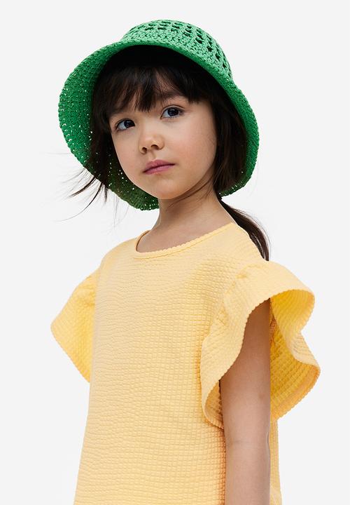 H&M - 2 Piece waffled jersey set - light yellow