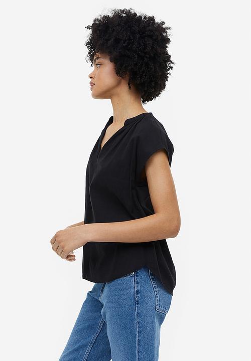 H&M - V-neck blouse - black