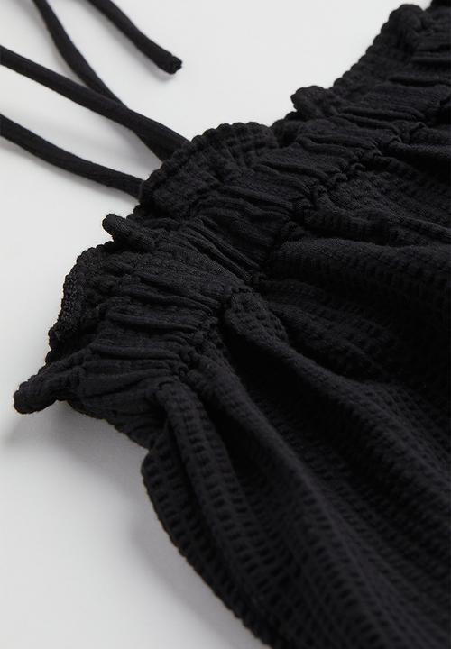 H&M - Waffled jersey dress - black