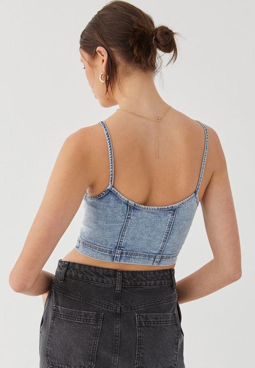 Supré  - Willow denim cropped top -  light blue wash