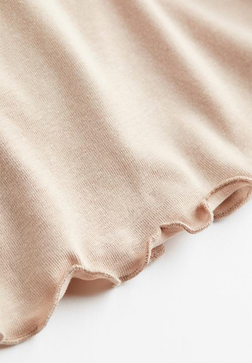H&M - Cropped strappy top - light beige
