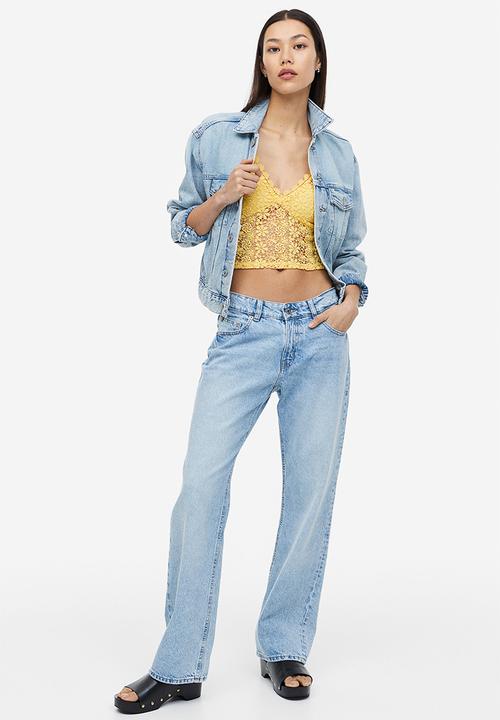 H&M - Cropped lace top - yellow
