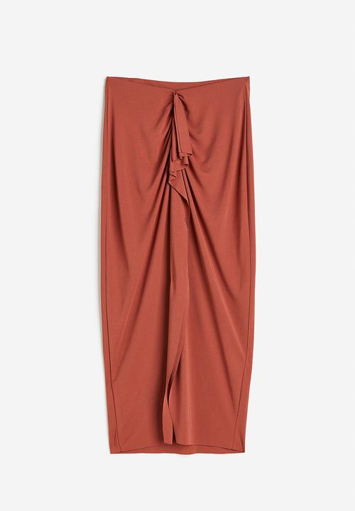 H&M - Gusset-panel jersey skirt - brick red