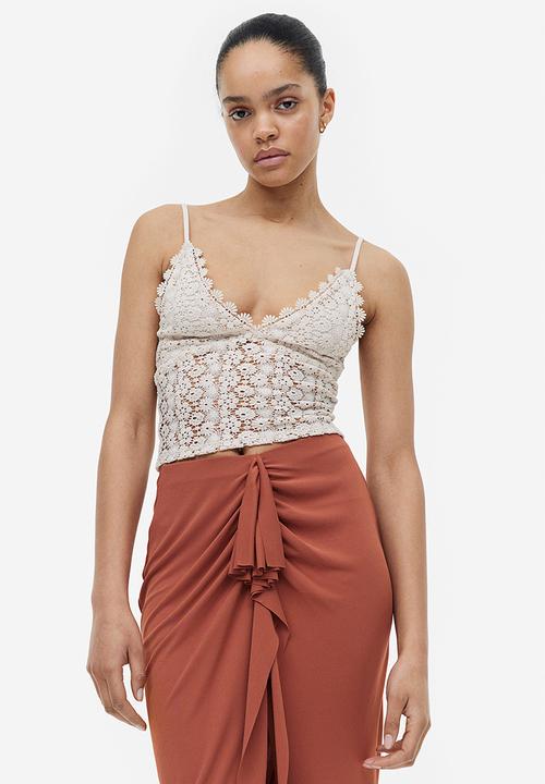 H&M - Gusset-panel jersey skirt - brick red