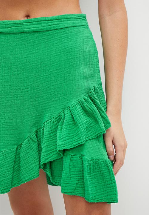 HAILYS - Frill trim skirt - green