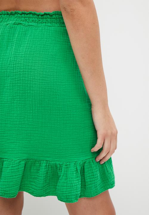 HAILYS - Frill trim skirt - green