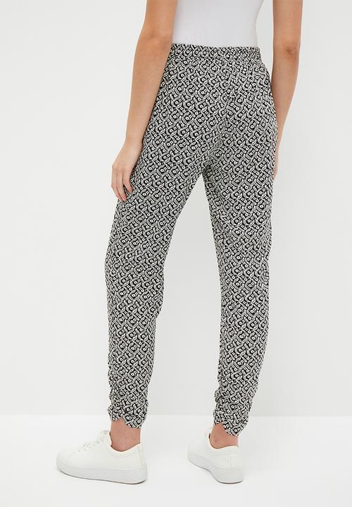 HAILYS - Print trousers - black diverse