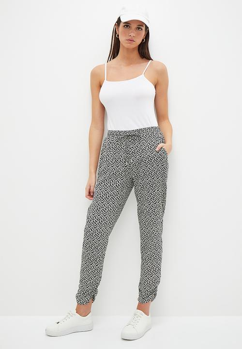 HAILYS - Print trousers - black diverse