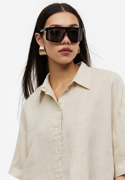 H&M - Oversized linen shirt - light beige 