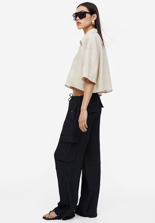 H&M - Oversized linen shirt - light beige 