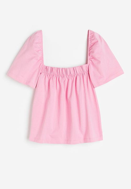 H&M - Square-neck top - light pink