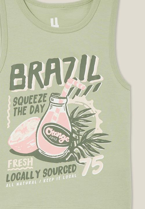 Cotton On - Olsen tank - gumnut green/brazil