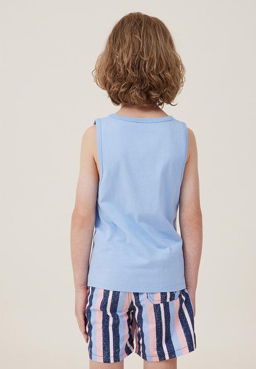 Cotton On - Olsen tank - dusk blue/jawsome surf club