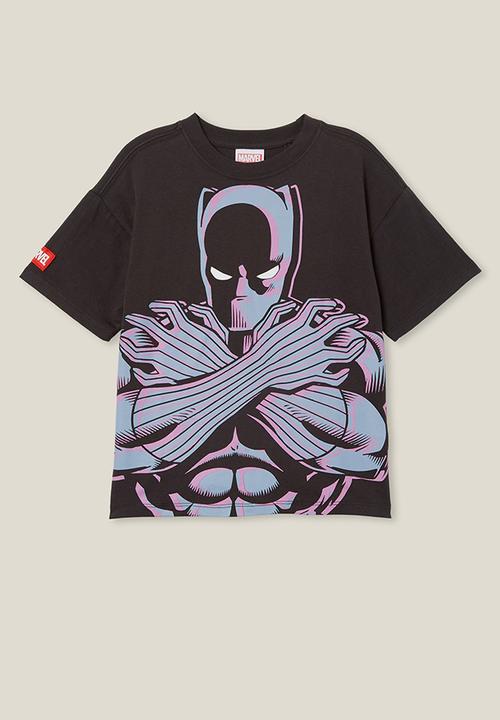 Cotton On - License drop shoulder short sleeve tee - lcn mar phantom/black panther face