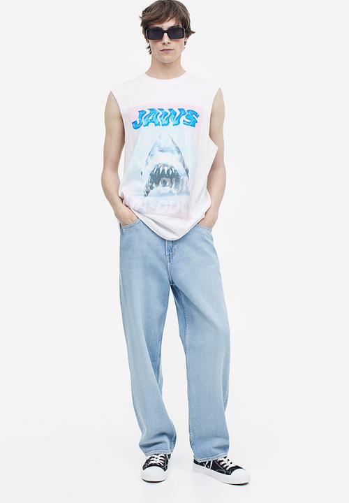 H&M - Printed vest top - white jaws