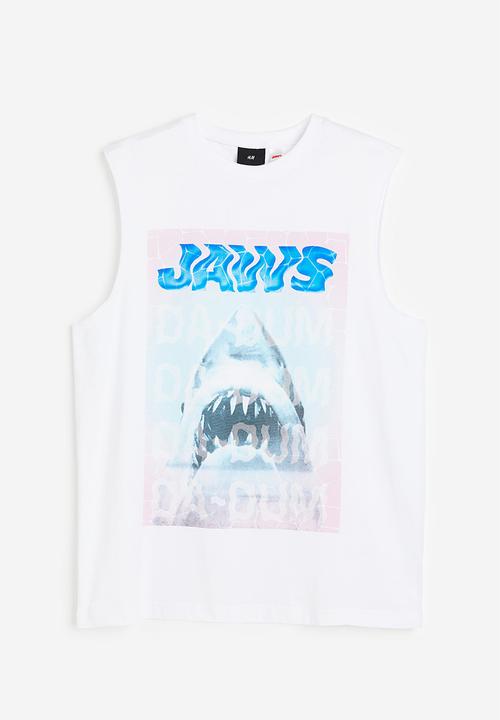 H&M - Printed vest top - white jaws