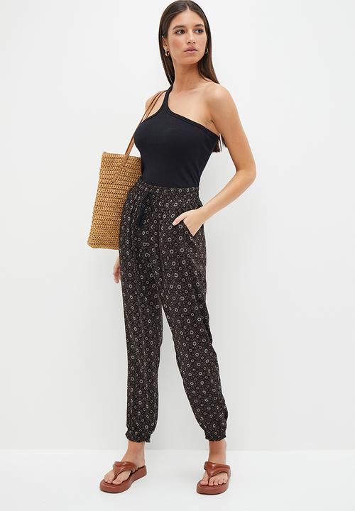 HAILYS - Print trousers - black