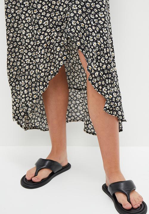 HAILYS - Midi skirt - black flower