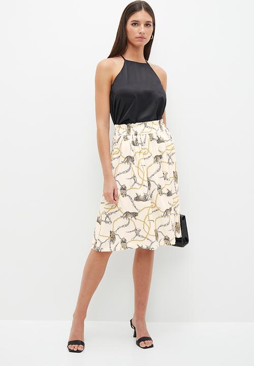 HAILYS - Print elasticated waist skirt - off white