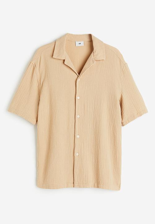 H&M - Regular fit muslin resort shirt - beige