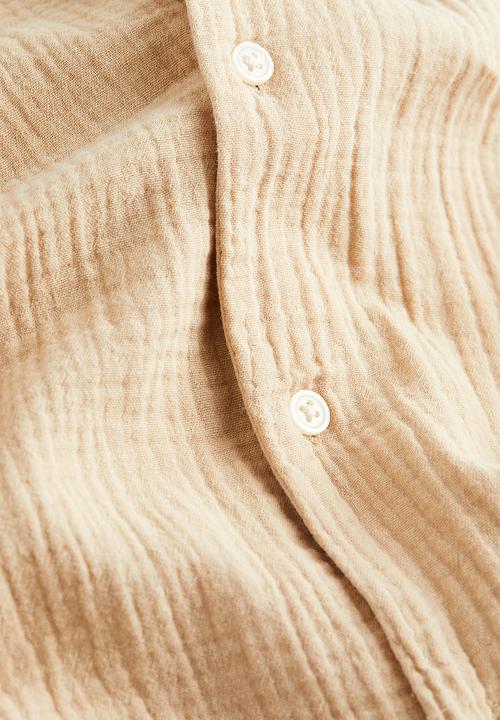 H&M - Regular fit muslin resort shirt - beige