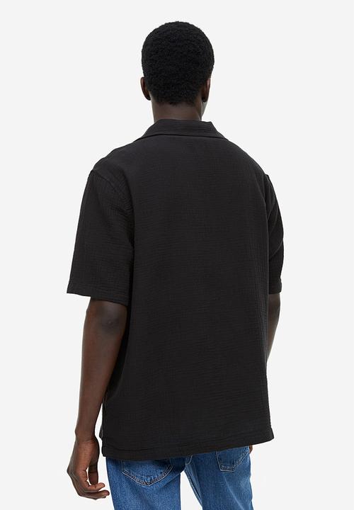H&M - Regular fit muslin resort shirt - black