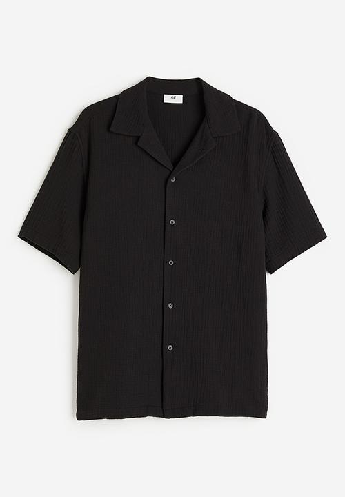 H&M - Regular fit muslin resort shirt - black
