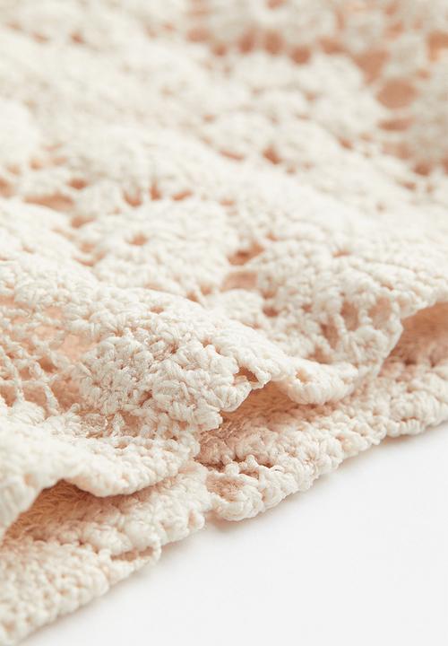 H&M - Cropped lace top - light beige
