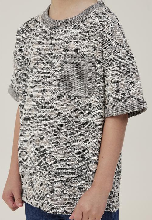 Cotton On - Jett short sleeve textured tee - phantom texture