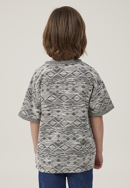Cotton On - Jett short sleeve textured tee - phantom texture