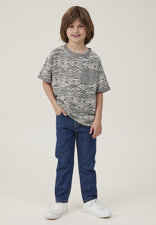 Cotton On - Jett short sleeve textured tee - phantom texture