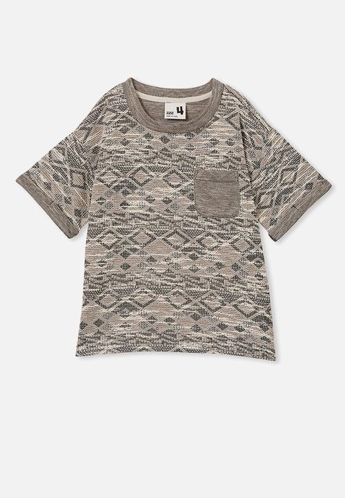 Cotton On - Jett short sleeve textured tee - phantom texture