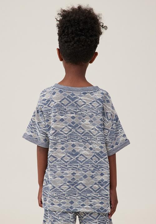 Cotton On - Jett short sleeve textured tee - in the navy texture