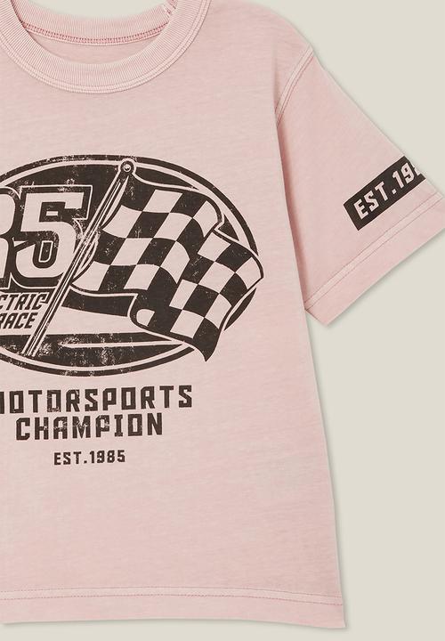 Cotton On - Jonny short sleeve print tee - zephyr/85 motorsports champion