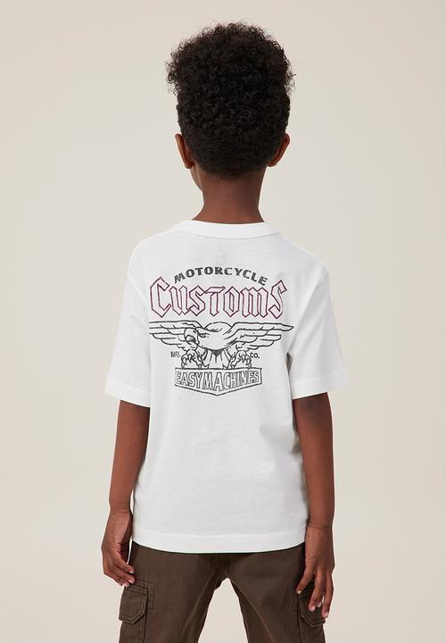 Cotton On - Jonny short sleeve print tee - vanilla/motorcycle customs