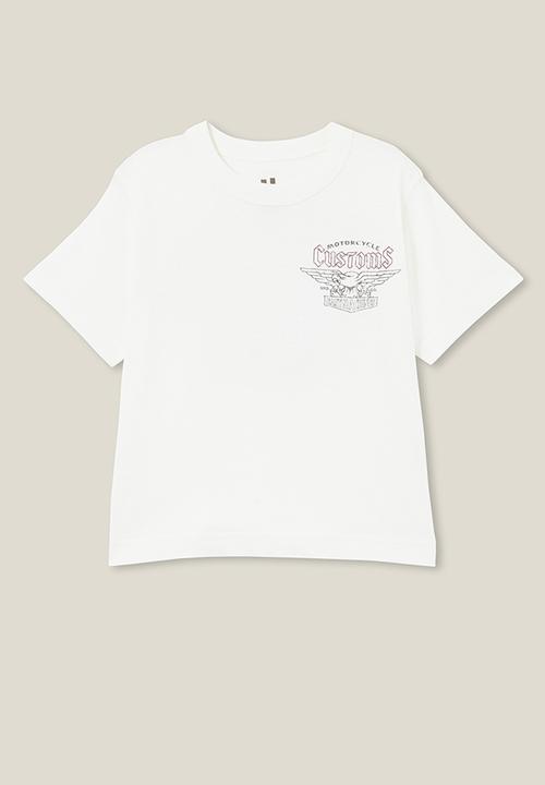 Cotton On - Jonny short sleeve print tee - vanilla/motorcycle customs
