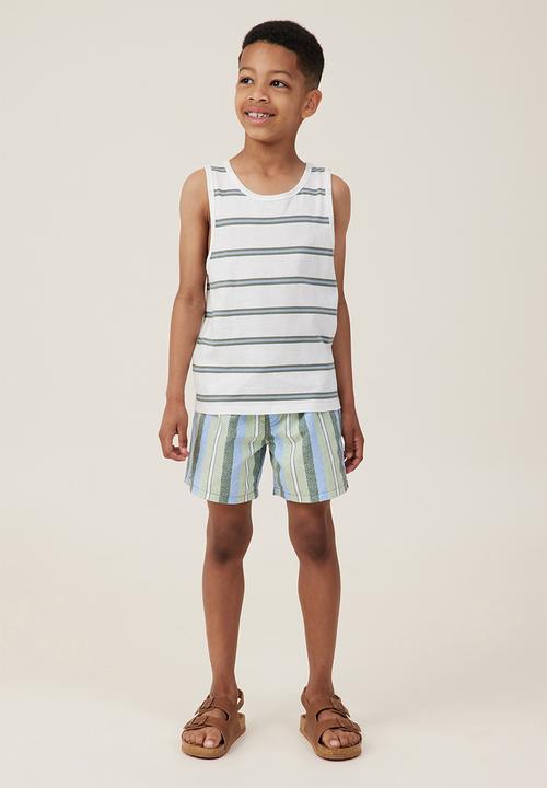 Cotton On - Bailey board short - swag green / multi stripe