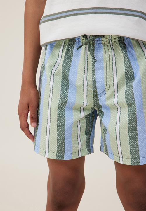 Cotton On - Bailey board short - swag green / multi stripe