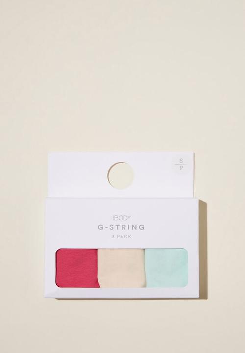 Cotton On - Organic cotton g string 3 pack - multi 