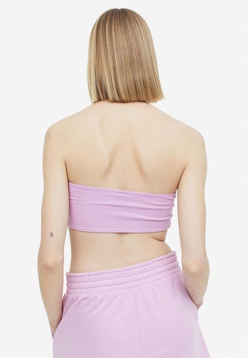 H&M - 2-Pack cropped tube tops - light pink & dark grey 
