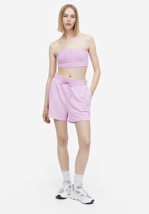 H&M - 2-Pack cropped tube tops - light pink & dark grey 