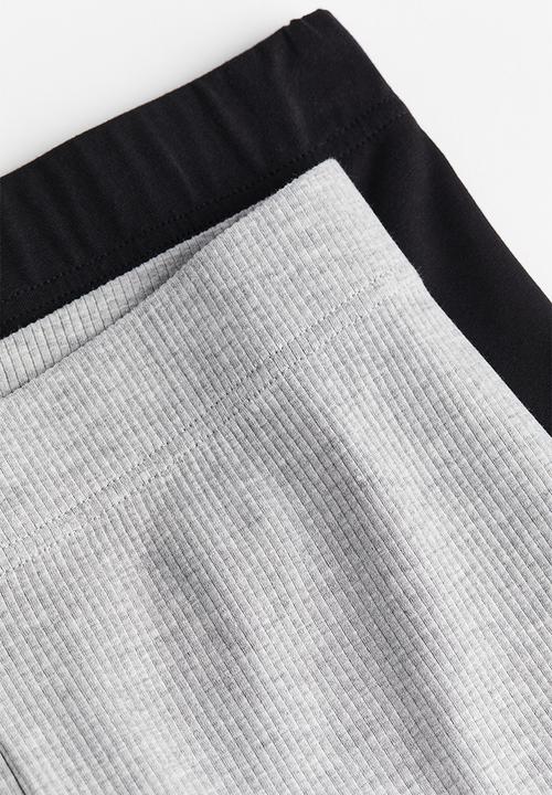H&M - 2-Pack cycling shorts - light grey marl & black