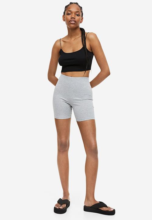 H&M - 2-Pack cycling shorts - light grey marl & black