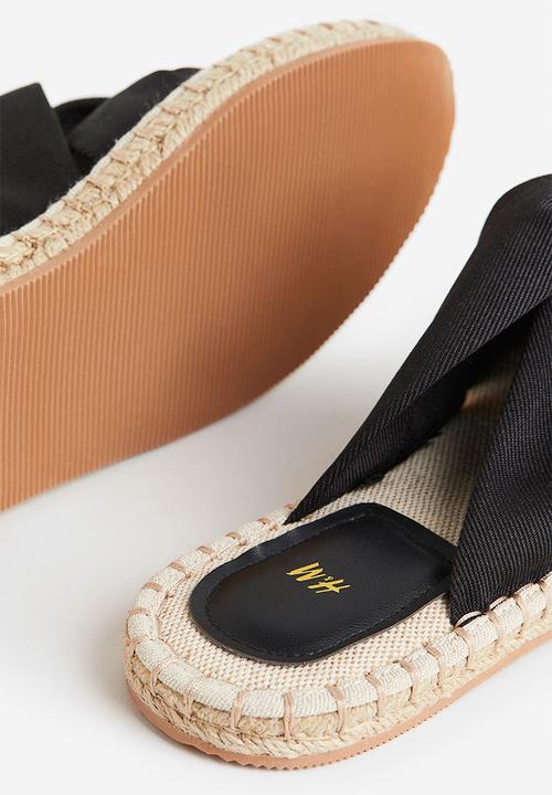 H&M - Knot-detail espadrille slides - black