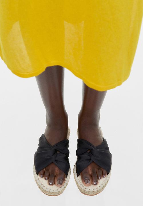 H&M - Knot-detail espadrille slides - black