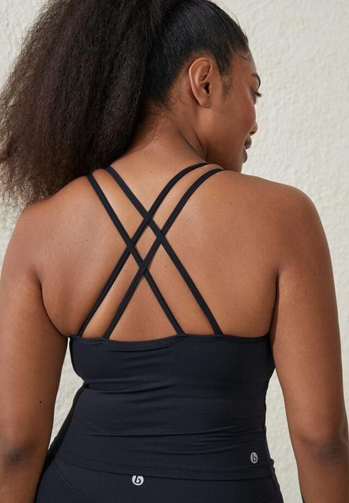 Cotton On - Plus ultra luxe strappy tank - black